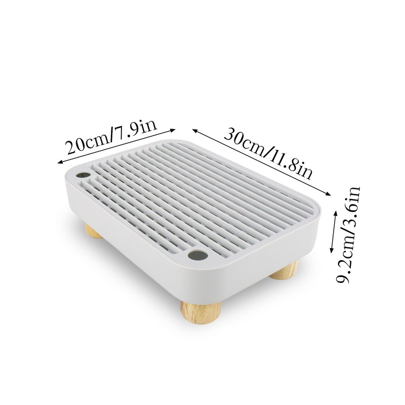 Dmnnlp Litter Box Step, Cat Litter Catcher with Wooden Base