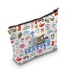 MYSOMY Seattle Travel Makeup Bag Seattle Gift Sights Zipper Seattle