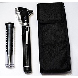 Otoscope - Compact Pocket Size Fiber ENT Optic Otoscope Black Color