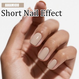 AHAMIOU 10ML Gel Nail Polish Pure Sheer High Gloss Soak Off Gel Polish UV/LED Cure Easy Apply Non-Toxic Nail Art Manicure Salon DIY at Home for Women,Beige
