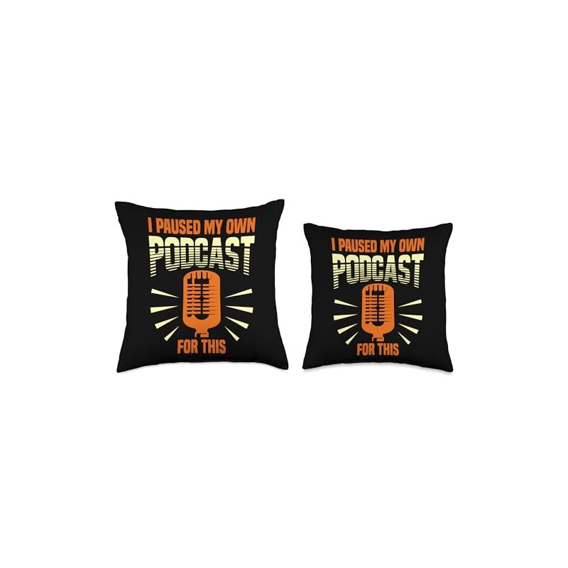 Hosting Podcaster Podcast Microphone Throw Pillow