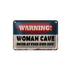 Tin Sign Saying 18 x 12 cm Warning Women Cave