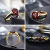 AllenCOCO Gold Ring for Women - Trendy Ruby Ring -
