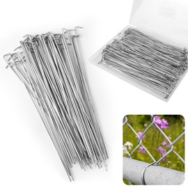 U0U 8.27inch 60 Packs Chain Link Fence Ties,Heavy Duty 14 Gauge Aluminum Fence Ties,Chain Link Fence Parts for Chain Link Fence, Garden Fence, and Dog Fence (8.27inch/60 Packs)