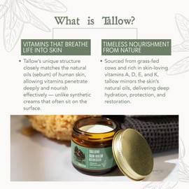 Tallow Sunscreen SPF 50 – Herb-Infused Balm with Non-Nano Zinc, Carrot Seed Oil & Grass-Fed Tallow – Natural Face & Body Moisturizer, Eye-Safe, Reef Safe, Organic Ingredients, Made in USA – 2.5oz