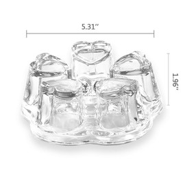 Luxtea Crystal Teapot Heating Base Glass Teapot Warmer In Heart Shape Heat Resistant for Heating Tea or Beverages