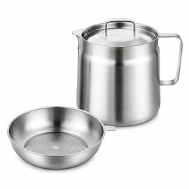 2L 304 Stainless Steel Deep Fat Fryer with Oil Strainer Pot and Mesh