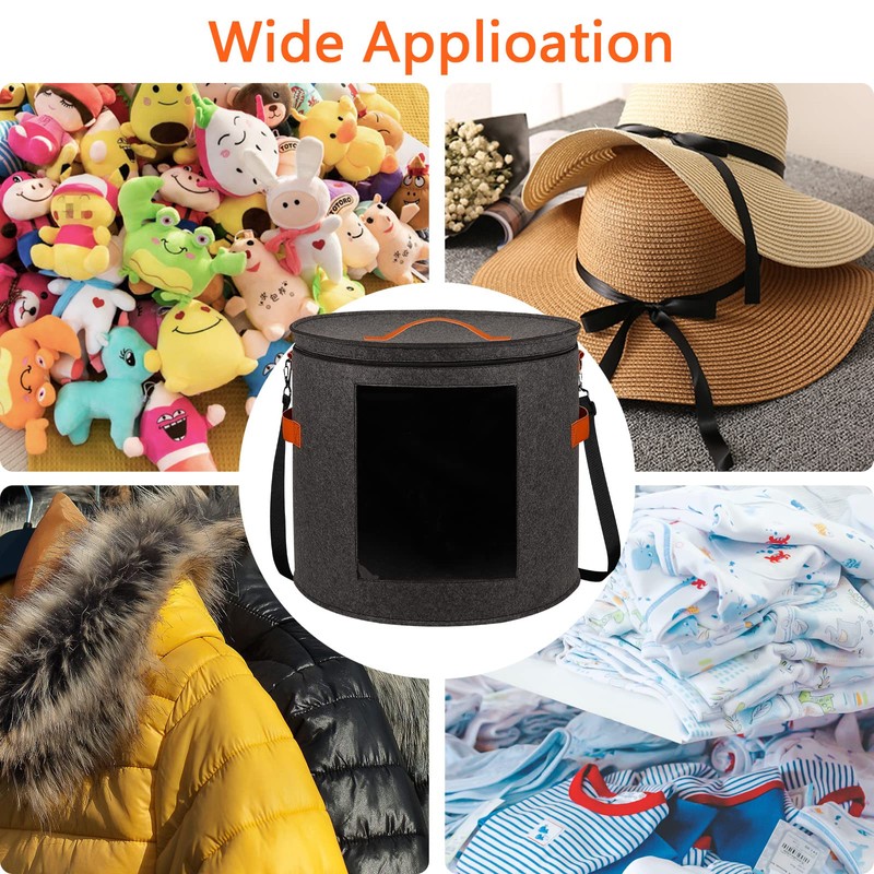kushon Oversized Hat Storage Box for Women & Men，19" D