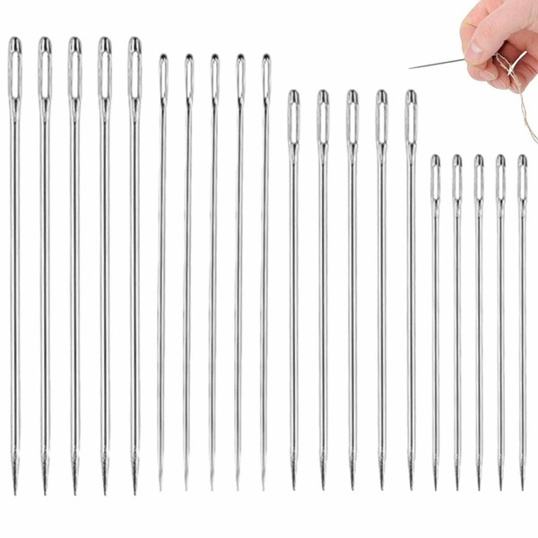 Big Eye Long Sewing Needle, 20pcs Large Eye Embroidery Needles,