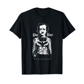 Edgar Allan Poe Classic Funny Horror Raven Tattoo Mug Shot T-Shirt