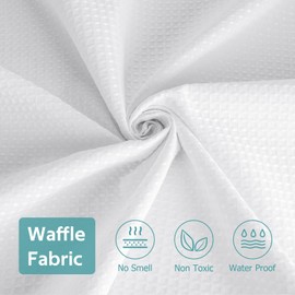 Vipfree Vipfree 3 in 1 Shower Curtain Set, Waffle Shower Curtain and Liner Set with 12 Double Sided Shower Curtain Hooks, 258GSM Luxury Weighted Cloth Shower Curtains for Bathroom, 72 W x 72 H, White