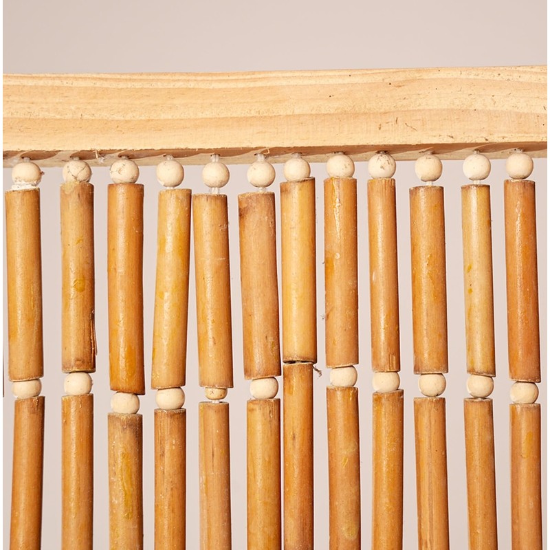 TACHILC Boho Wood Beaded Curtain for Doorways – Natural Beaded