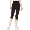 Energy Zone Women's Essential Cotton Capri Legging, Deep Black, Large
