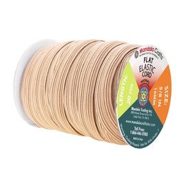 Mandala Crafts 16mm 20 Yds Roll of Nude Elastic Bands for Sewing - 5/8 Flat Elastics Cord - 5 8 Inch Braided Stretch Straps for Crafting