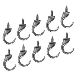 YOKIVE 6 Pcs Ceiling Hanging Hook, Wall Mounted Screw-in Hook Hanging Plants, Great for Office, Home, Daily Use (Grey, 1.9x1.1-Inch)