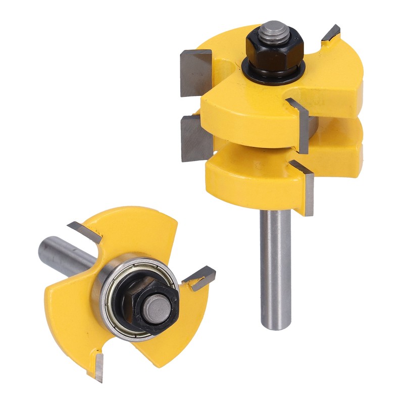 Tongue Groove Router Bit Set Adjustable T Shape 3 Teeth