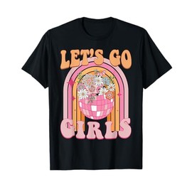 Let's Go Girls Retro Rainbow Cowgirl Disco Bachelorette T-Shirt