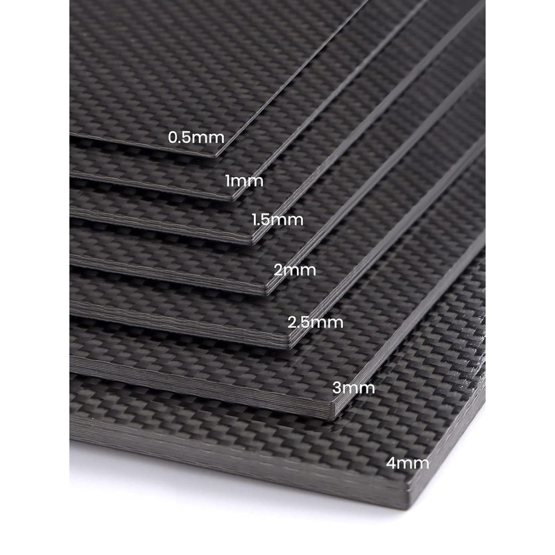 Kalolary Carbon Fiber Board, Real Carbon Fiber Sheets 0.5mm-5mm, 100%