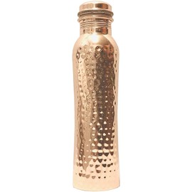 Gavya International Hammered Pure Copper water bottle 34 Oz Ayurvedic Leak Proof Copper water storage Vessel for Drinking Water Bottle For Health Benefits, Sports Christmas Thanksgiving Gift 1 Litre