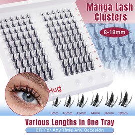 Mayhug Wispy Lash Clusters Kit 120PCS Lash Extensions DIY Cluster Eyelash Extensions D Curl 8-18mm Individual Lashes Kit with Lash Bond and Seal Soft Thin Band