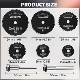 34Pcs Mini Circular Rotary Saw Blades,High-Speed Steel Saw Blades with Mandrel,Drill Wood Cutting Discs Set for Plastic Metal Rotary Cutting Tools