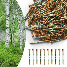 Golf Tees, Long Tees, With Scales, Birch Wood Tees, 2.8 inches (70 mm) & 3.3 inches (83 mm), Choose from 2 Sizes, 50 Pieces, Large Capacity Pack, Break-Resistant, Natural Material, Environmentally