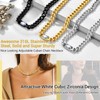 Prosteel Stainless Steel Chain Choker Girls Cubic Zirconia Simple Cuban