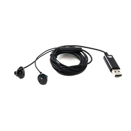 SYTEM-S Stereo In-Ear Noise Cancelling Headphones 2 m USB 2.0 Volume Control Microphone Bag Black