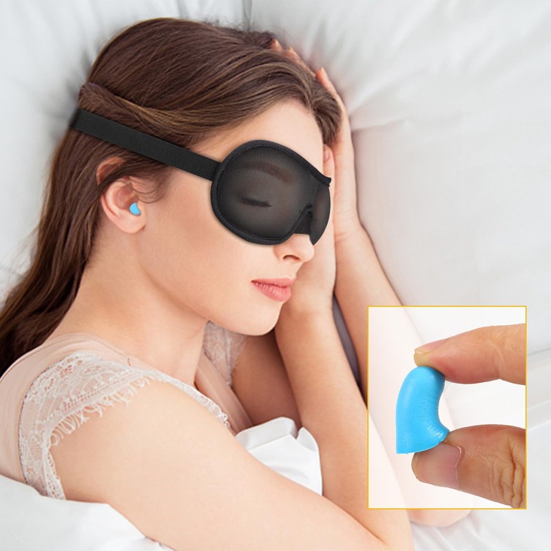 Brencco Sleep Mask 3D 2 Pairs Ear Plugs Sleep Mask