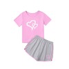 Ecolala Girl's 2 Piece Outfits Cute Summer T-Shirt and Graphic