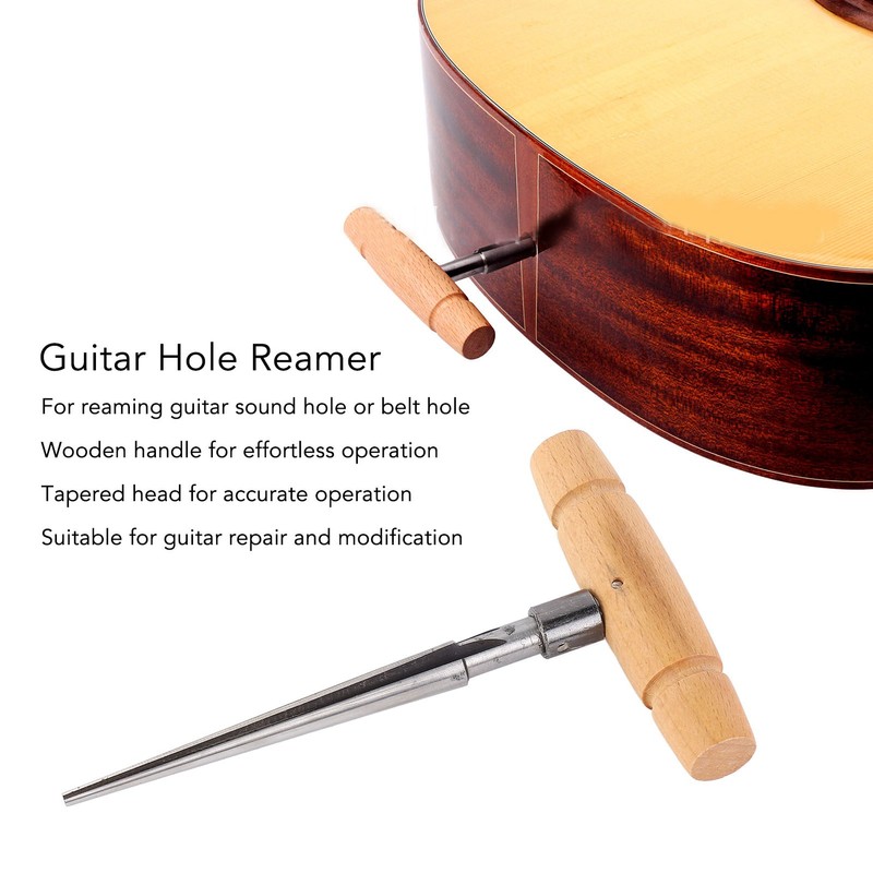 Guitar Pin Hole Reamer Wooden Handle Tapered Reamer Musical Instrument