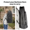 Black Padded Baritone Horn Gig Bag - Heavy-Duty Oxford Carrying