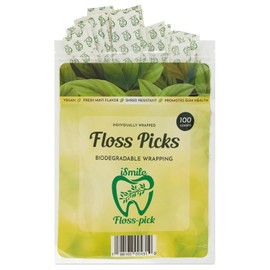 I-Smile Selecciones De Hilo Dental Envueltas Individualmente En Papel Biodegradable, Sabor Extra A Menta, Promueve La Salud De Las Encías, Es Resistente A Las Picaduras