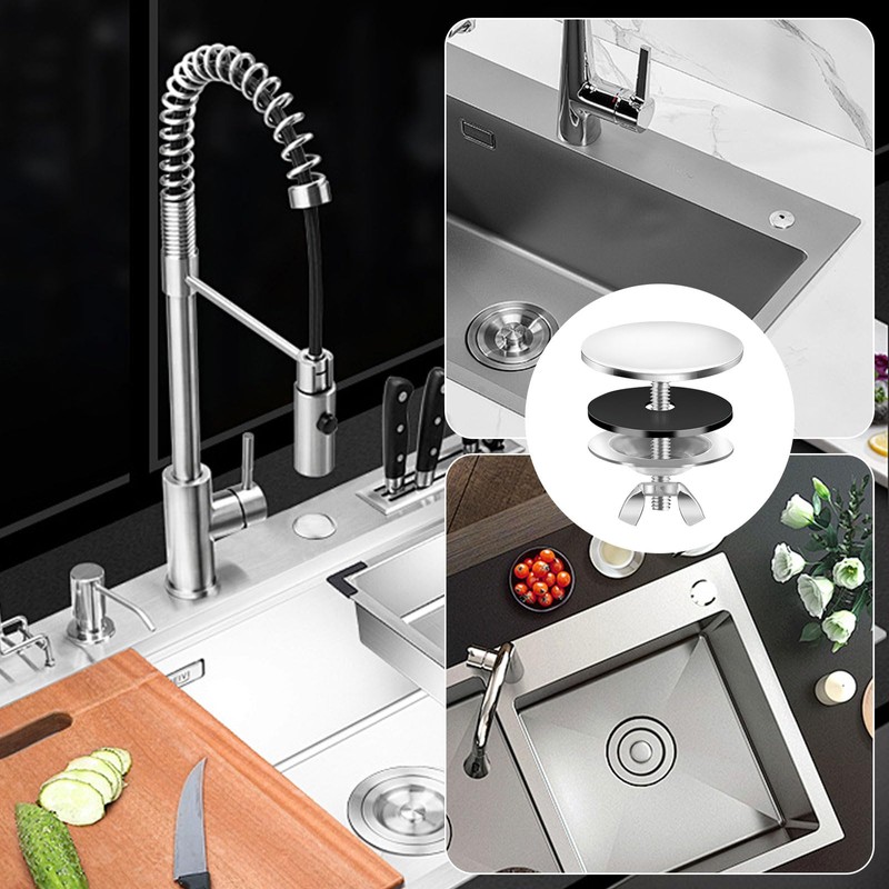 Sink Hole Cover, Stainless Steel Sink Cover, 6cm Silver Tap