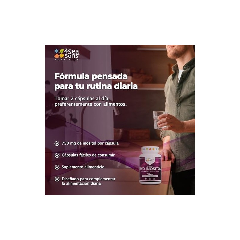 Myo Inositol Chiro 750 120 Cápsulas Veganas Conservadores Gluten Azúcar