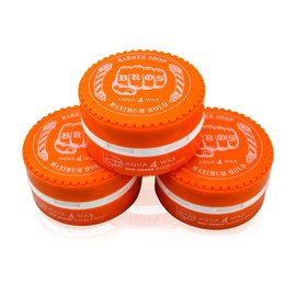 3 x Aqua Wax Barber Shop Bros Hair Wax (Orange)