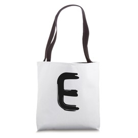 Creative Bold Black Letter E - Design - Alphabet - Marker Tote Bag