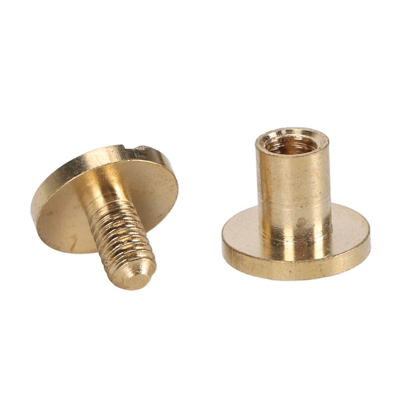 50 Set Brass Rivets Kit DIY 8mm Slot Screw Decorative