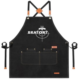 XCSJKJ BBQ Apron for Men Women Cooking Apron Men Women Gift Apron Bratort Canvas Aprons Work Aprons for Men and Women with 4 Pocket Cross Back BBQ Apron Bratort