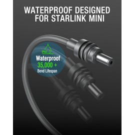 BeasTrek Starlink Mini DC Power Cable, 15M/50FT Replacement DC to DC Cord for Starlink Mini, Waterproof Weatherproof & Durable Starlink Mini Power Supply Accessories for Outdoor, Home, 50FT Length