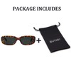 BUTABY Rectangle Sunglasses for Women Retro Driving Glasses 90’s Vintage