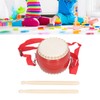 Kids Chinese Drum Plastic Sheepskin Maple Wood Red Color Children