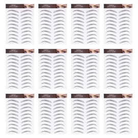 Eyebrow Stickers, 12 Sheets 4D Hair- Like Eyebrow Transfers Stickers Waterproof Eyebrow Shaping Sticker for Women Girls