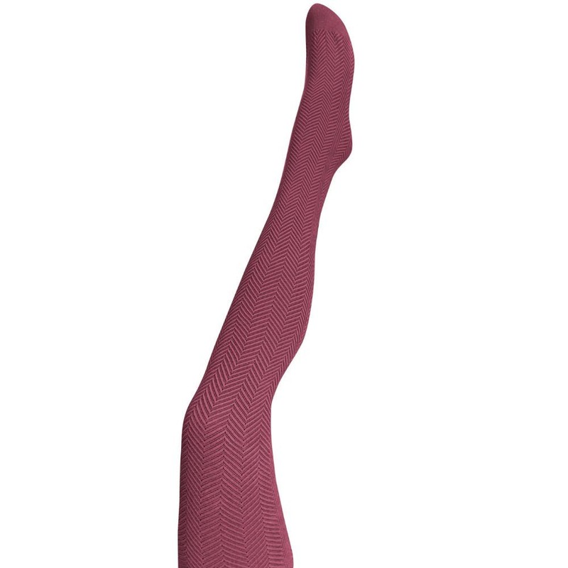 Tightology Organic Cotton Tights Weave Bordeaux, M-L