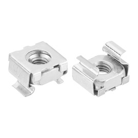 sourcing map M5 x 0.8mm Cage Nut, 5Pcs Snap-in Cage Nuts, Carbon Steel Zinc Plated Metric Nut for Server Rack Cabinet, Silver