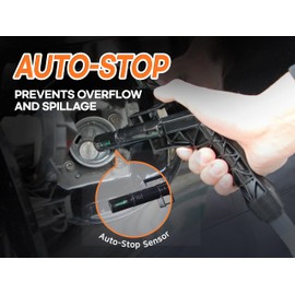 [LITE DELIGHT] Transfer Pump w/Auto-Stop Overfill Protection for Fuel, Water & More, 2.4 GPM, AA Battery Included, Ergonomic Nozzle, Universal & VP Racing Can Adapters, 51” Hose, PLUS a Manual Siphon