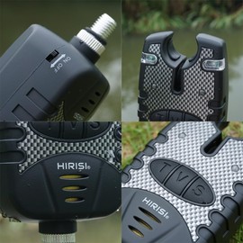 Hirisi Tackle Carp Fishing Bite Alarm and 3 Swingers in Zip Pocket Red Blue Green (Red, Blue, Green)