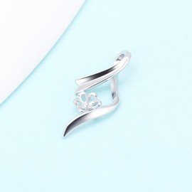 LGSY Sterling Silver Twisted Ribbon Bail Pin Pendant Fitting for Pearl Jewelry, Design Pendant Mount for Women DIY Jewelry Making
