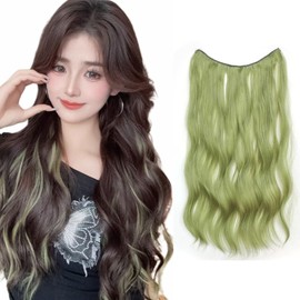 Yokosen One Touch Hair Extension, Color Extension, Long Curled, 19.7 inches (50 cm), Half Wig, Inner Color, Partial Wig, Point Wig, Extension, Stylish, Adult, Hair Accessory, Fashionable, Fluffy