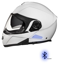 Daytona Glide Helmet - Hi Gloss White - Lightweight Dirt Bike Helmet with Anti-Scratch Shield - DOT Approved Anti Fog Helmet with Dual Density EPS Liner - Bluetooth Compatible - 3XL- 4.2 Pounds